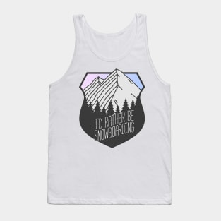 I'd Rather Be Snowboarding Mountain Crest Sunset Tank Top
